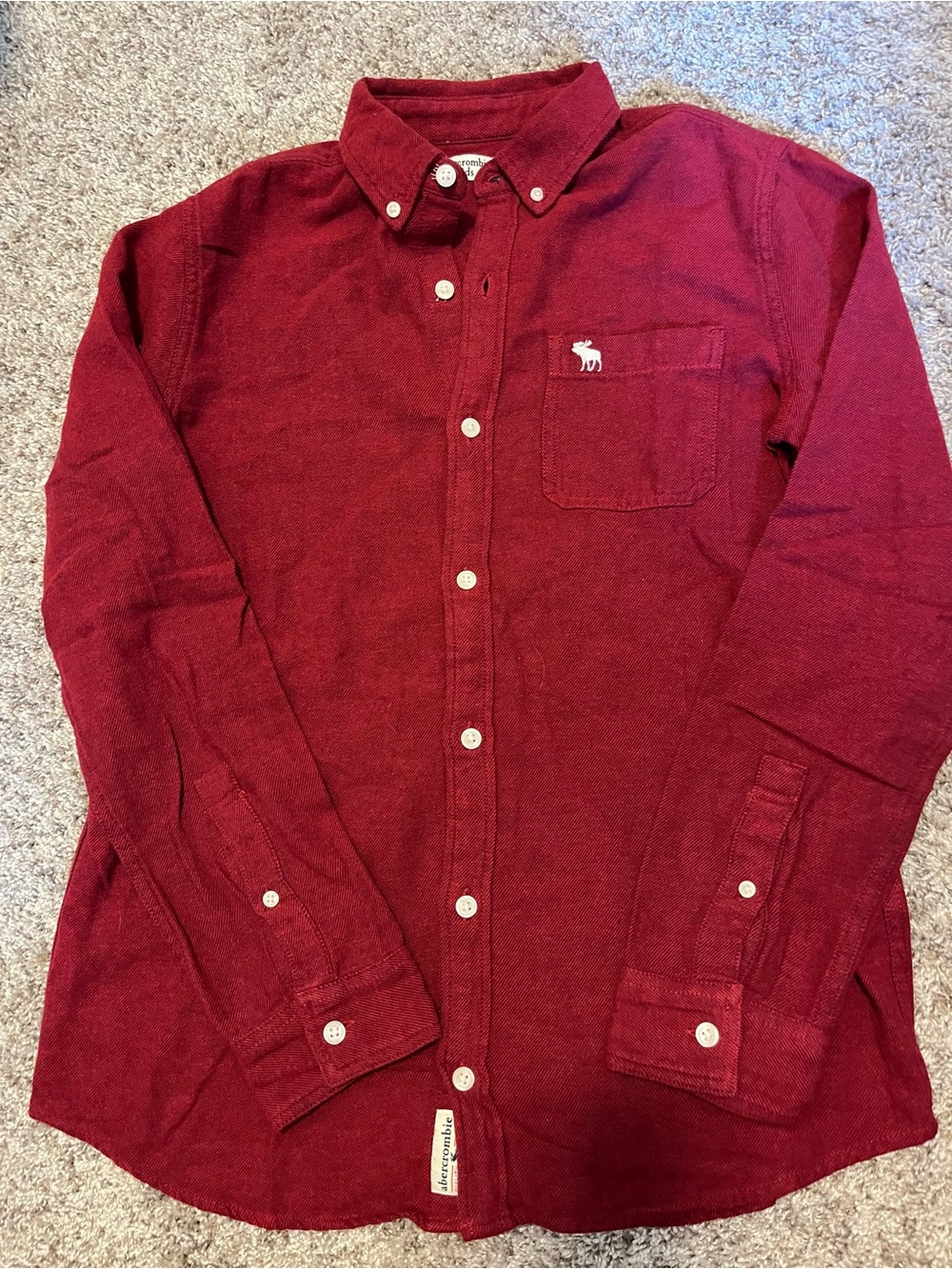 Abercrombie & Fitch Teen Red Button-Down Shirt